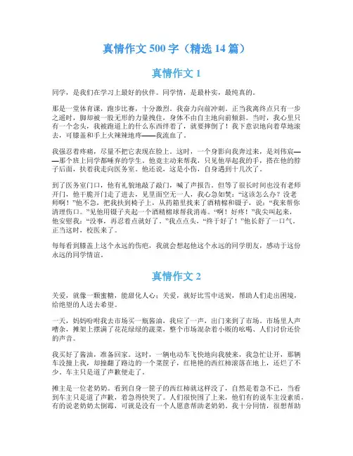 真情作文500字(精选14篇)