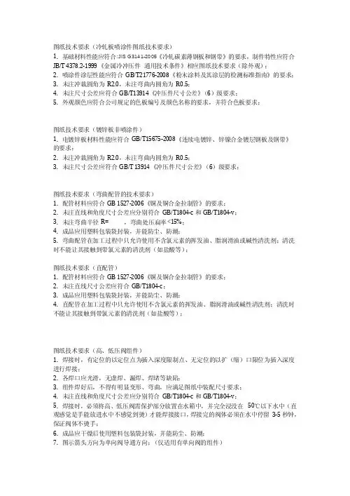 图纸技术要求