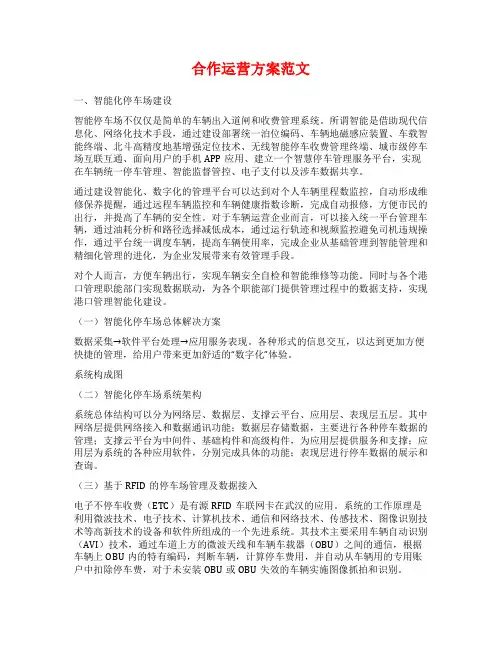 合作运营方案范文