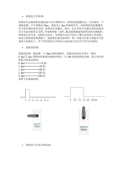 MG995 945 995舵机的参考资料剖析