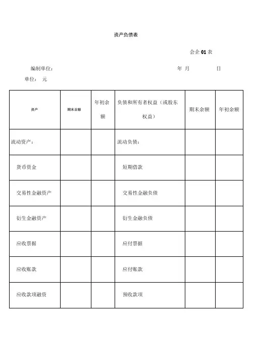 一般企业财务报表格式适用于已执行新金融准则新收入准则和新租赁准则的企业