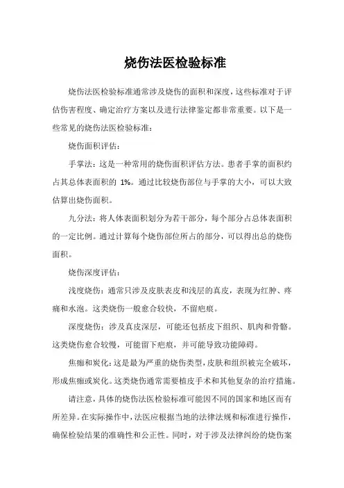 烧伤法医检验标准