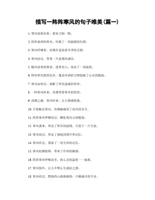 描写一阵阵寒风的句子唯美(精选合集2篇)