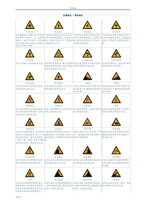 交通标志图片大全和交通警察手势地含义