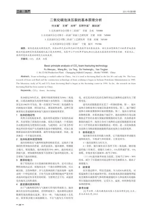 二氧化碳泡沫压裂的基本原理分析