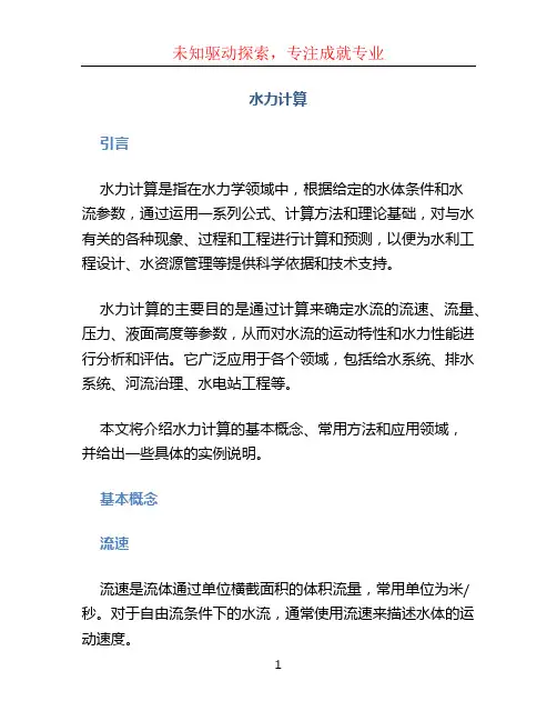 水力计算文档
