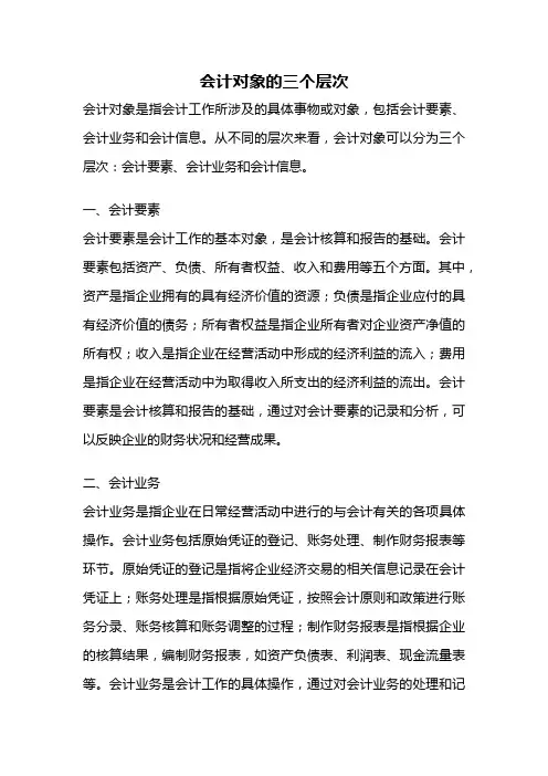 会计对象的三个层次