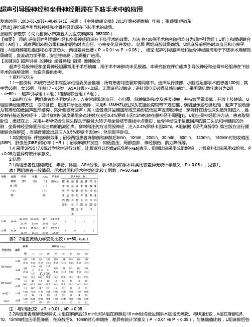 超声引导股神经和坐骨神经阻滞在下肢手术中的应用