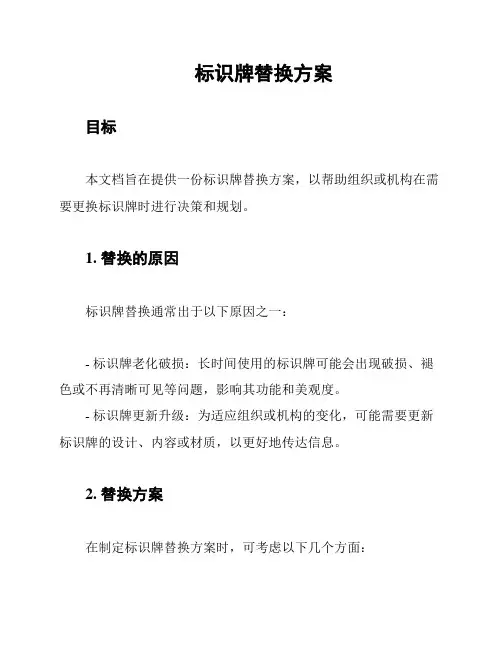 标识牌替换方案