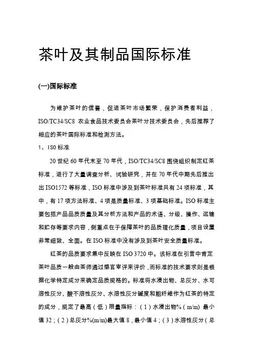 茶叶及其制品国际标准(简)