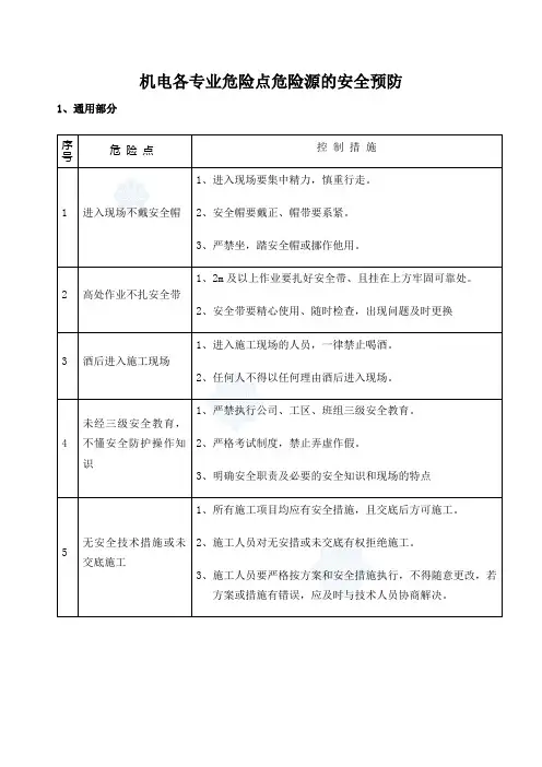 机电安全隐患及防范措施