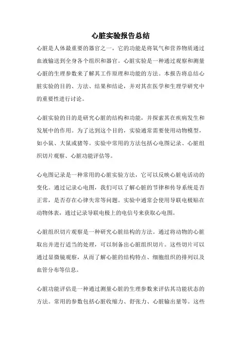 心脏实验报告总结