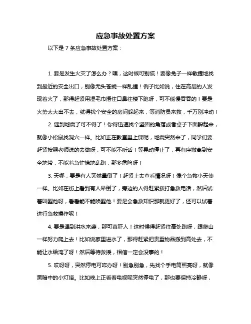 应急事故处置方案