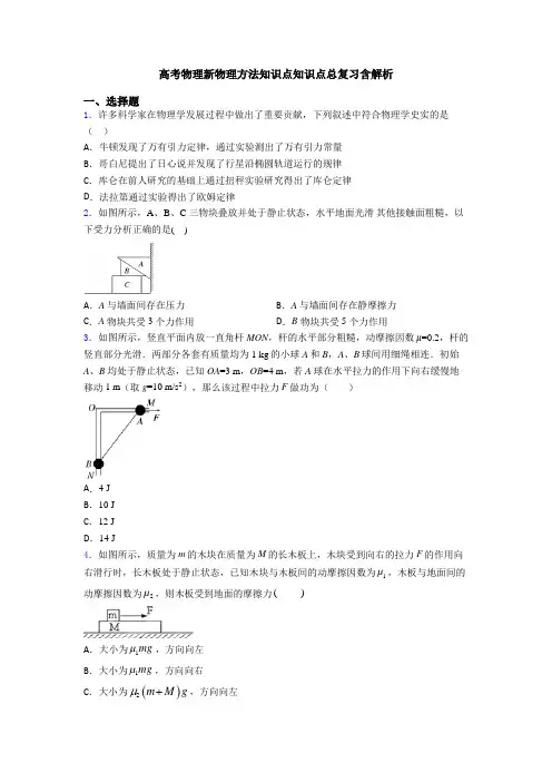 高考物理新物理方法知识点知识点总复习含解析