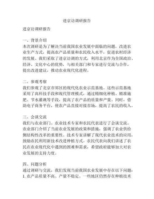 进京访调研报告