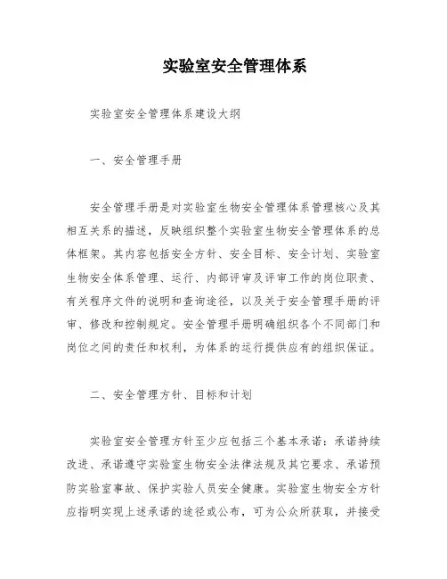 实验室安全管理体系