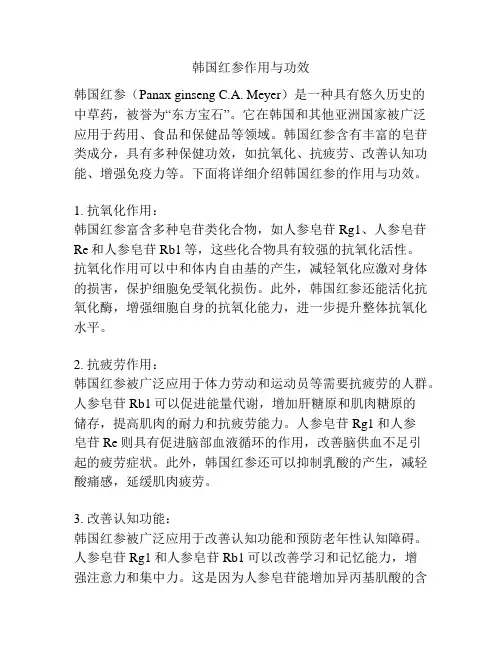 韩国红参作用与功效