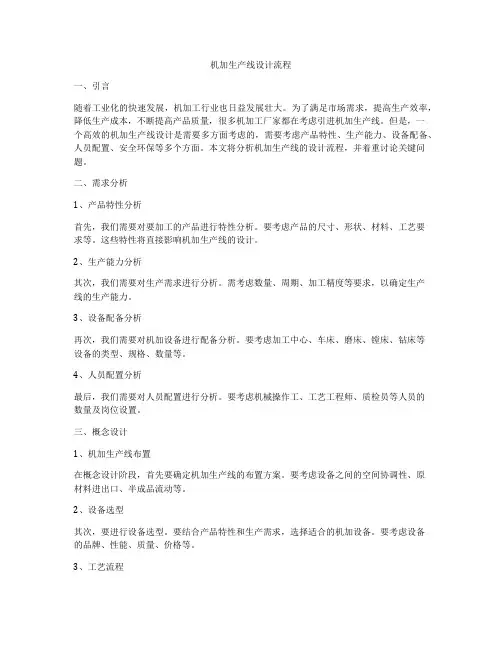 机加生产线设计流程