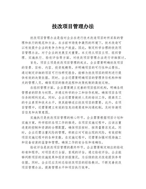 技改项目管理办法