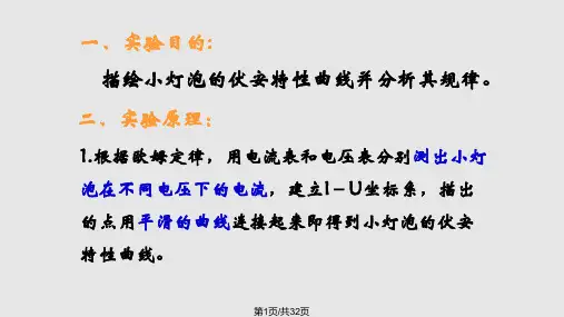 测绘小灯泡伏安特性曲线实验PPT课件