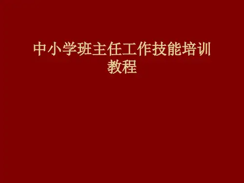 班主任工作技能训练教程
