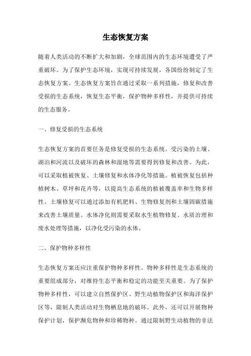 生态恢复方案