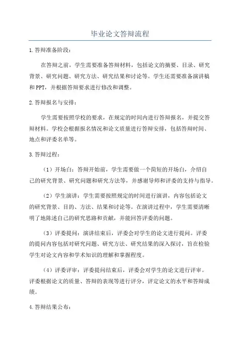 毕业论文答辩流程