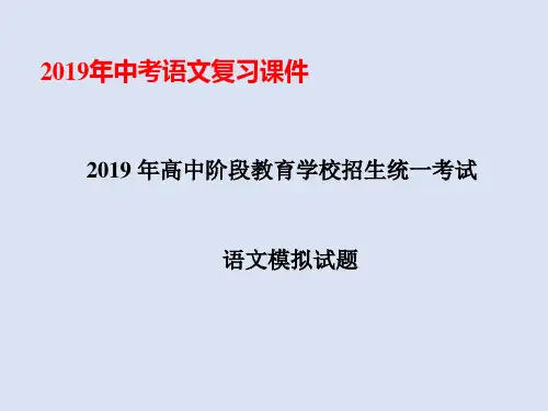 2019年中考语文模拟试题5套【含答案】