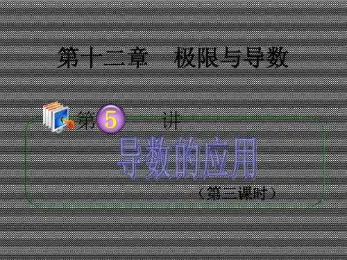 2013届高考数学第1轮总复习12.5导数的应用(第3课时)课件理(广西专版)