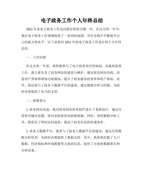电子政务工作个人年终总结