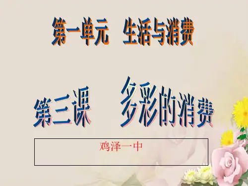 高中政治必修一：第三课 多彩的消费 课件(共12张PPT)