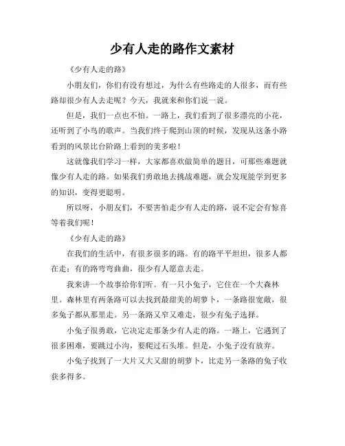 少有人走的路作文素材