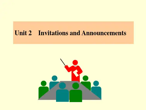 英语口语教程Unit 2 Invitations and Announcements