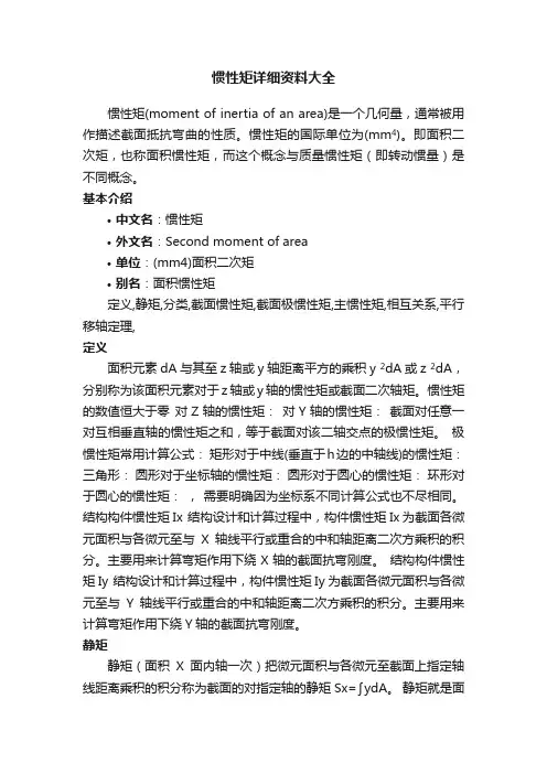 惯性矩详细资料大全