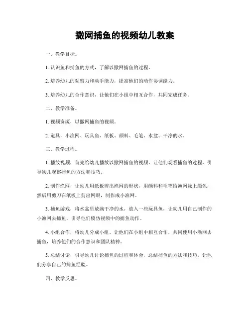 撒网捕鱼的视频幼儿教案