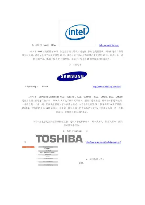 世界著名的半导体公司