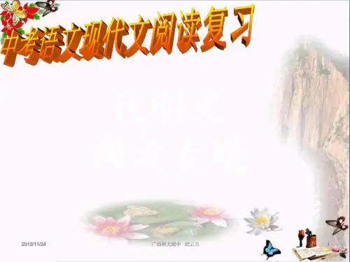 中考现代文阅读复习：说明文阅读专题PPT优秀课件1