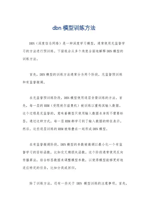 dbn模型训练方法