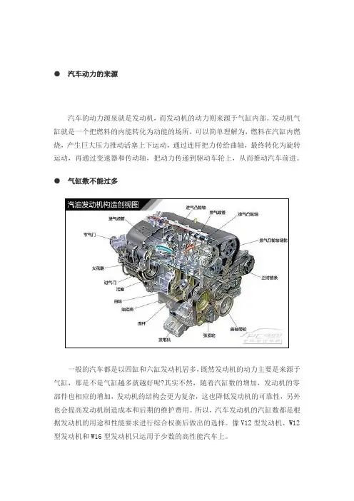 汽车动力的来源
