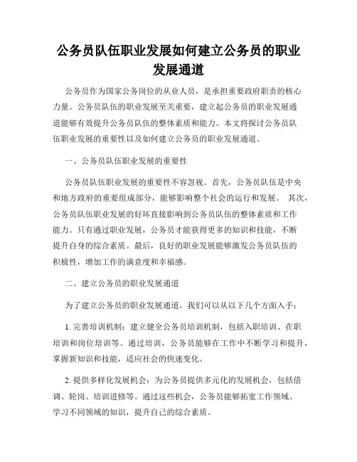 公务员队伍职业发展如何建立公务员的职业发展通道