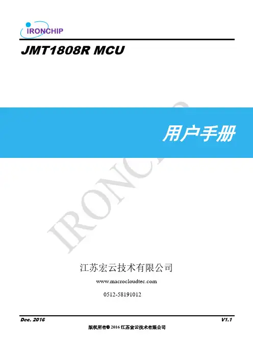 JMT1808R 微控制器用户手册说明书