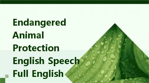 濒危动物保护动物英文演讲全英文课件