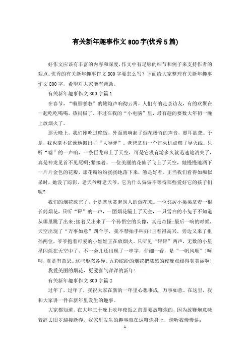 有关新年趣事作文800字(优秀5篇)