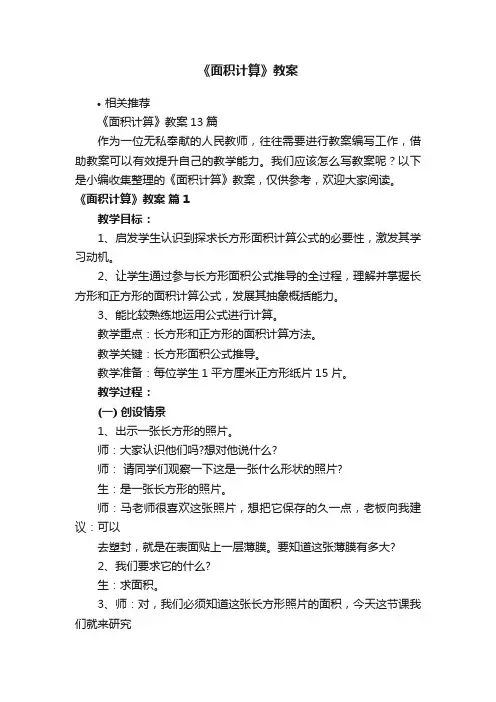 《面积计算》教案