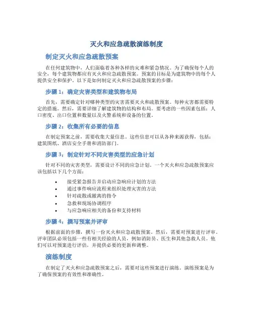 制定灭火和应急疏散预案及演练制度