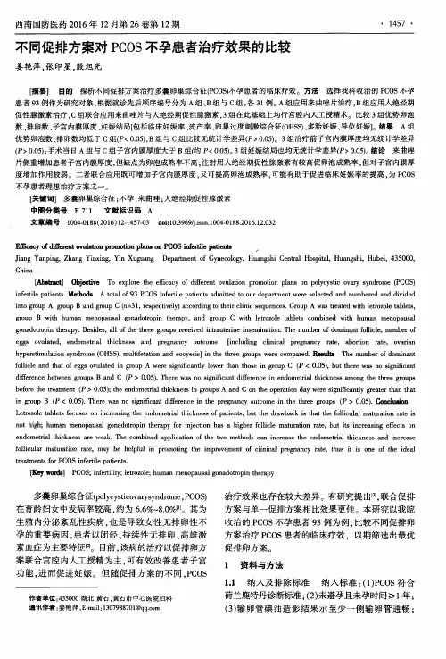不同促排方案对PCOS不孕患者治疗效果的比较