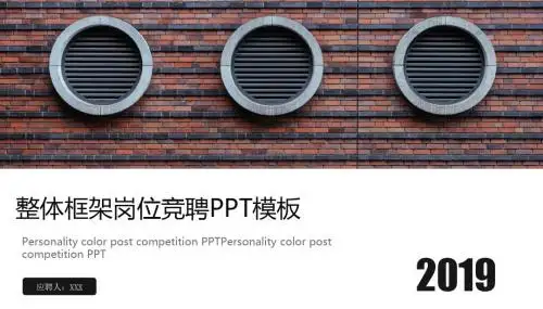 岗位竞聘自我介绍工作描述职业规划招聘PPT模板
