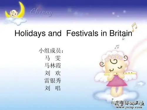 Holidays and  Festivals in Britain