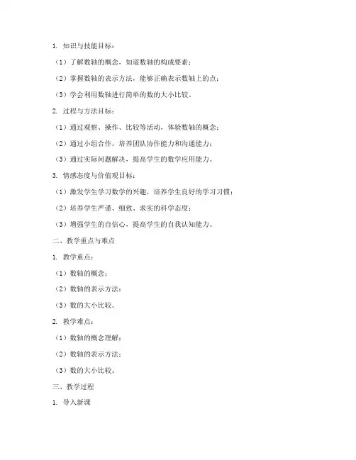 数轴的教学设计方案