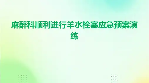 麻醉科顺利进行羊水栓塞应急预案演练